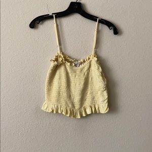 Yellow cropped tank top